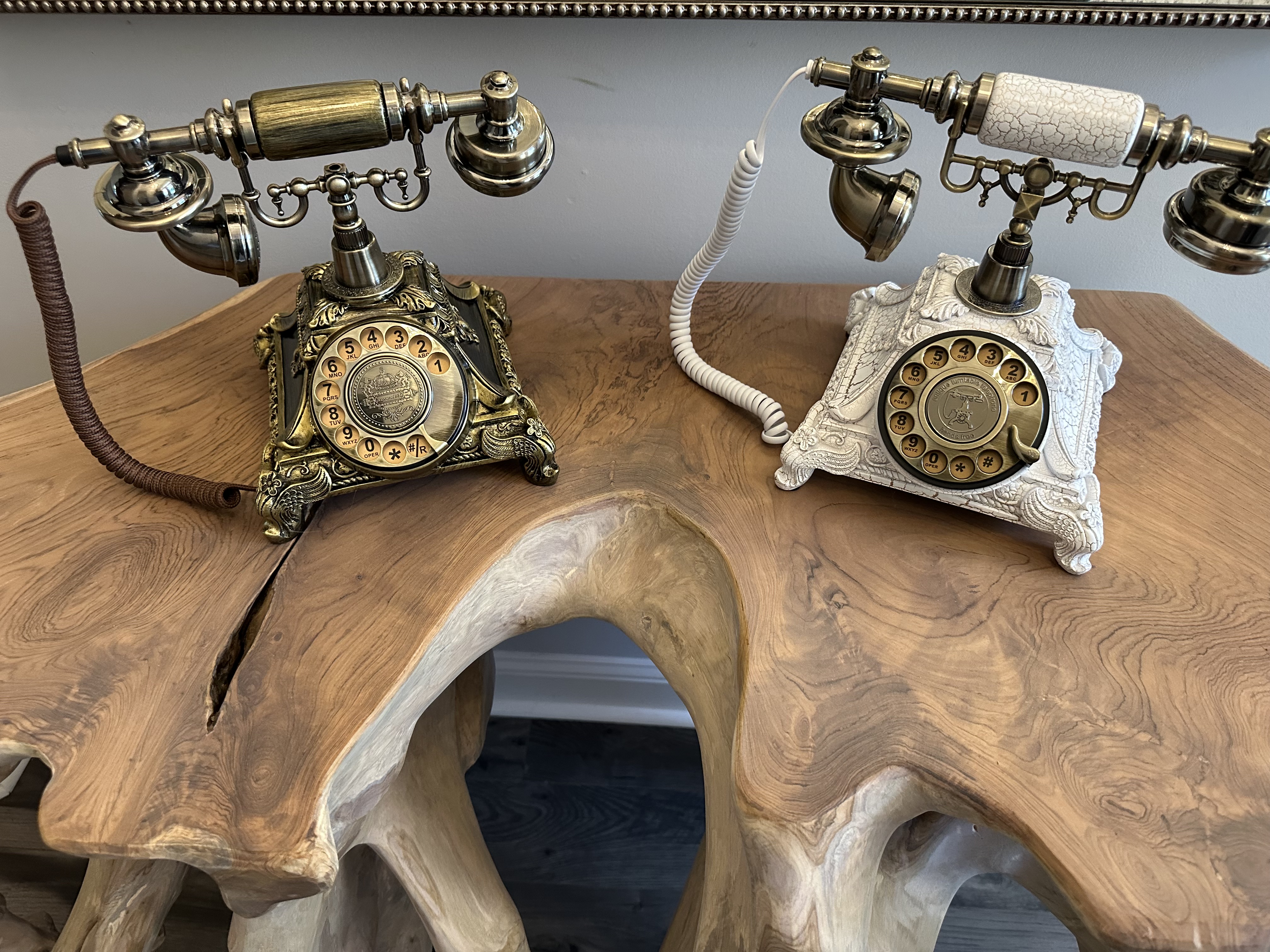 Guest leaving voice message on audio guestbook telephone