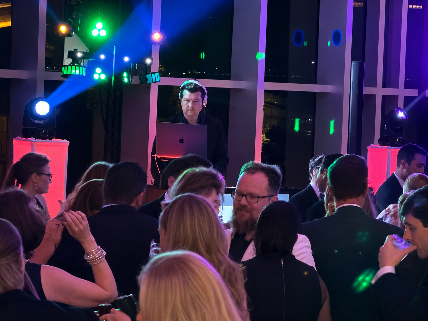 Corporate DJ reading the room at a Jacksonville FL company event