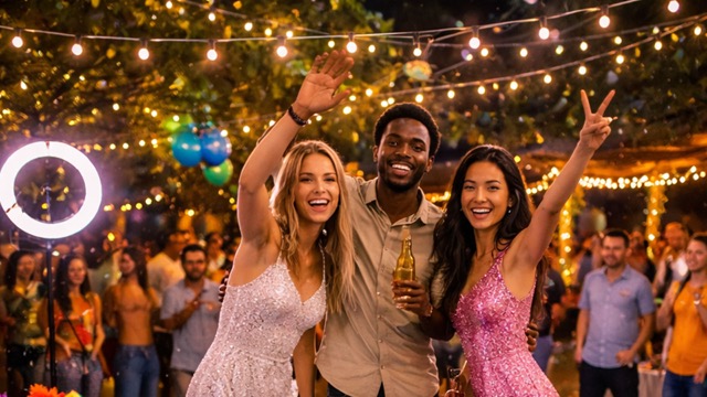 360 video booth in action at a Jacksonville event