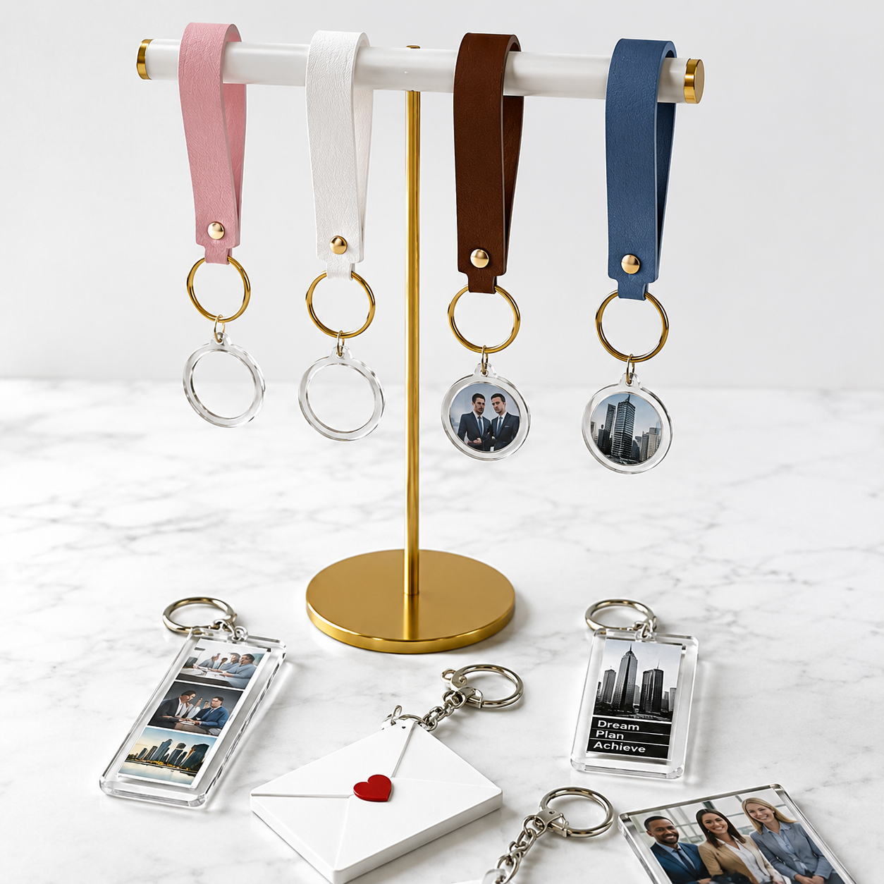 Corporate photo keychain branded keepsake for Jacksonville FL company events