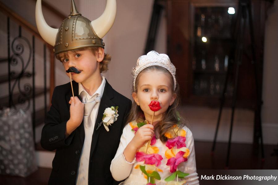 Guests using mirror photo booth at Jacksonville wedding
