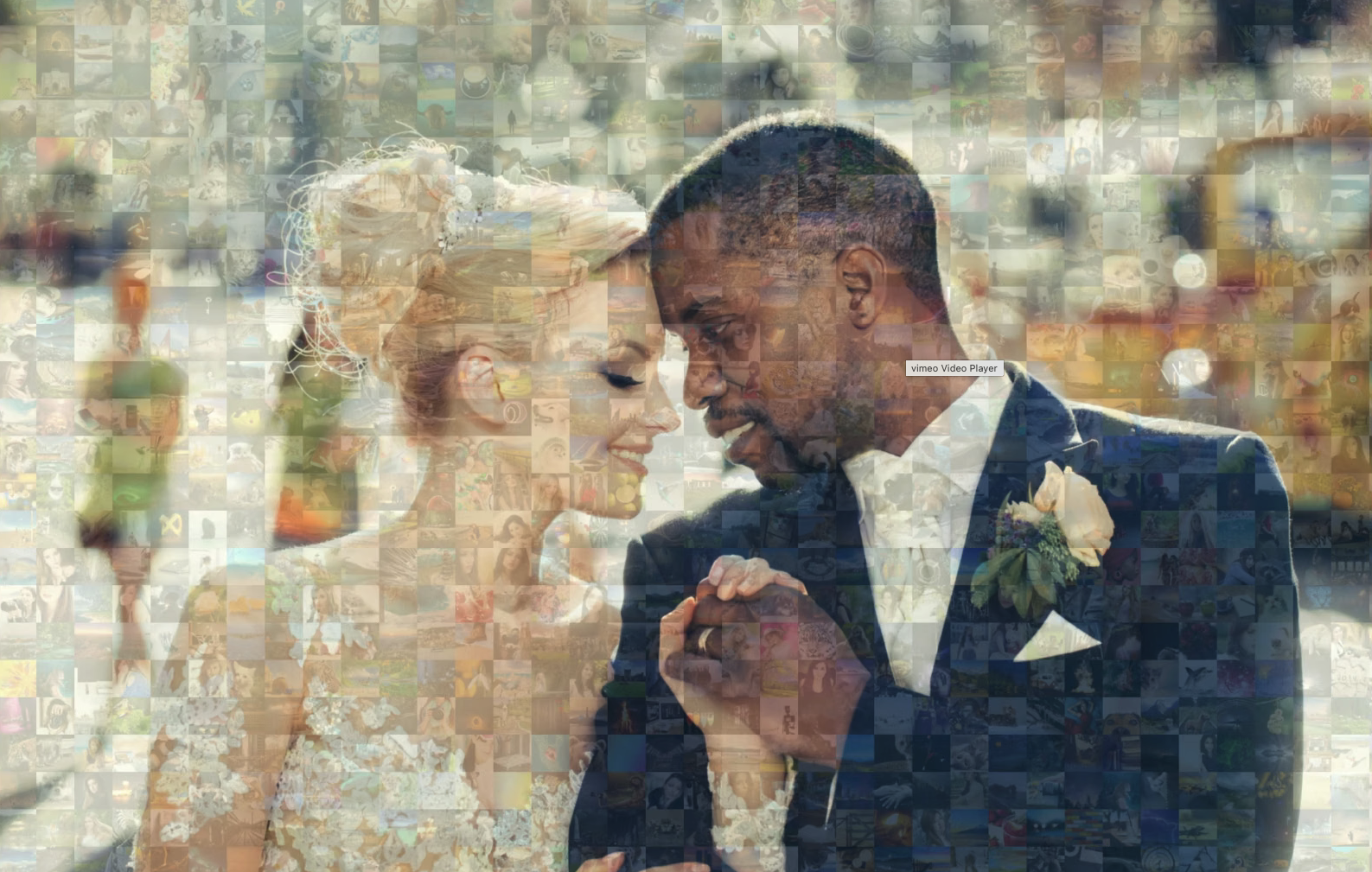 Mosaic photo booth wedding experience — guest photos build a composite image Jacksonville FL