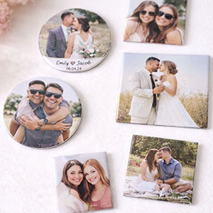 Photo booth magnet wedding favor — custom photo magnet keepsake for Jacksonville and St. Augustine weddings